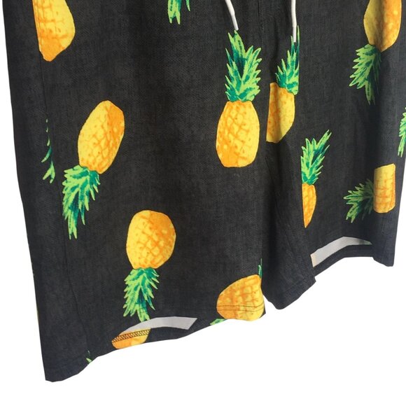 Old Navy Board Shorts Mens 36 Pineapple Print 10" Inseam UPF 40 Built-In Flex - Picture 3 of 16